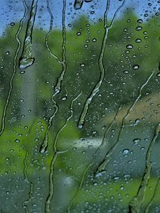 Preview wallpaper glass, rain, drops, water, green, macro