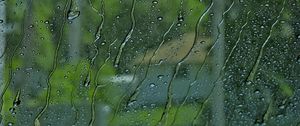 Preview wallpaper glass, rain, drops, water, green, macro