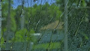 Preview wallpaper glass, rain, drops, water, green, macro