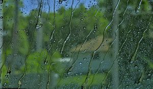 Preview wallpaper glass, rain, drops, water, green, macro