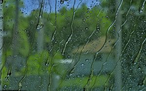 Preview wallpaper glass, rain, drops, water, green, macro