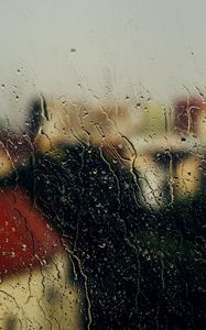 Preview wallpaper glass, rain, drops, window, wet