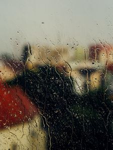 Preview wallpaper glass, rain, drops, window, wet