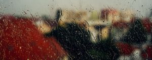 Preview wallpaper glass, rain, drops, window, wet