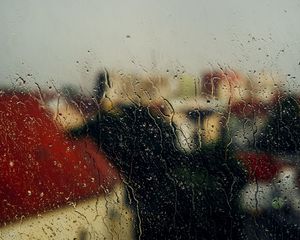 Preview wallpaper glass, rain, drops, window, wet