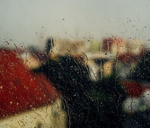 Preview wallpaper glass, rain, drops, window, wet