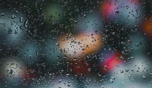 Preview wallpaper glass, rain, drops, light, spots, macro