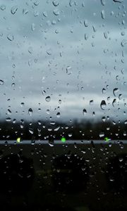 Preview wallpaper glass, rain, drops, water, lights, macro