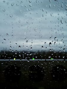 Preview wallpaper glass, rain, drops, water, lights, macro