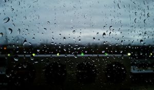 Preview wallpaper glass, rain, drops, water, lights, macro