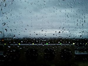 Preview wallpaper glass, rain, drops, water, lights, macro