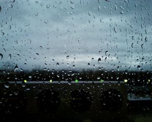 Preview wallpaper glass, rain, drops, water, lights, macro