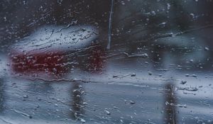 Preview wallpaper glass, rain, macro, wet, drops