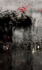 Preview wallpaper glass, rain, macro, wet, surface