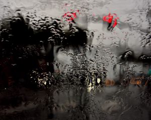 Preview wallpaper glass, rain, macro, wet, surface