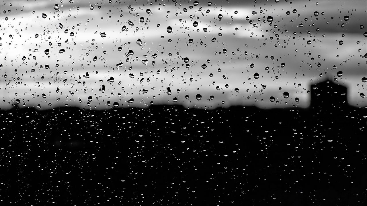 Wallpaper glass, rain, macro, drops, dark