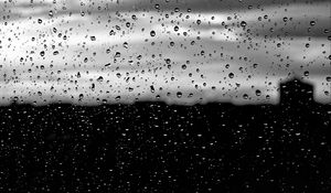 Preview wallpaper glass, rain, macro, drops, dark