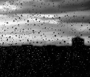 Preview wallpaper glass, rain, macro, drops, dark