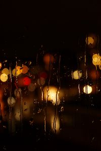 Preview wallpaper glass, rain, night, lights, dark