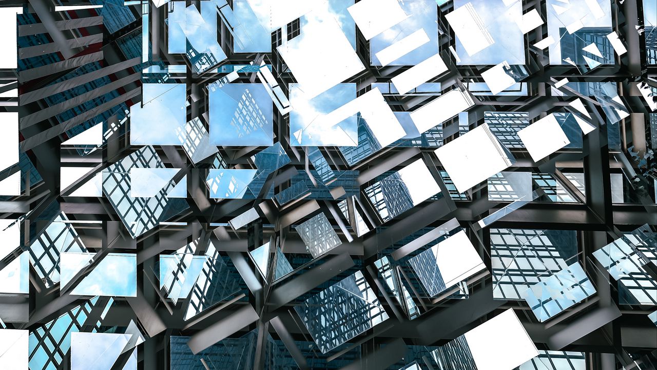 Wallpaper glass, reflection, architecture, building