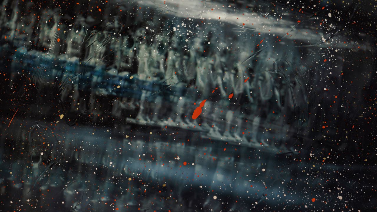 Wallpaper glass, spots, paint, blur, distortion