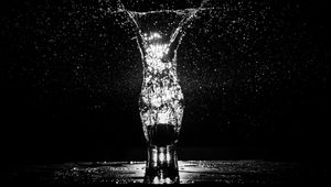 Preview wallpaper glass, spray, bw, splash, liquid