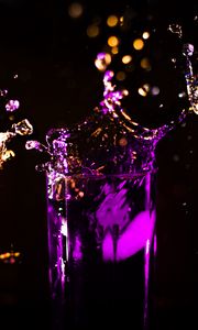 Preview wallpaper glass, water, bursts, splashes, dark