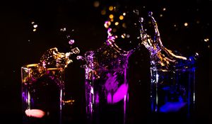 Preview wallpaper glass, water, bursts, splashes, dark