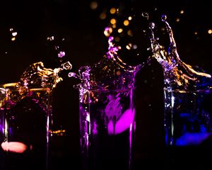 Preview wallpaper glass, water, bursts, splashes, dark