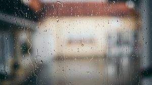Preview wallpaper glass, water, drops, rain, blur