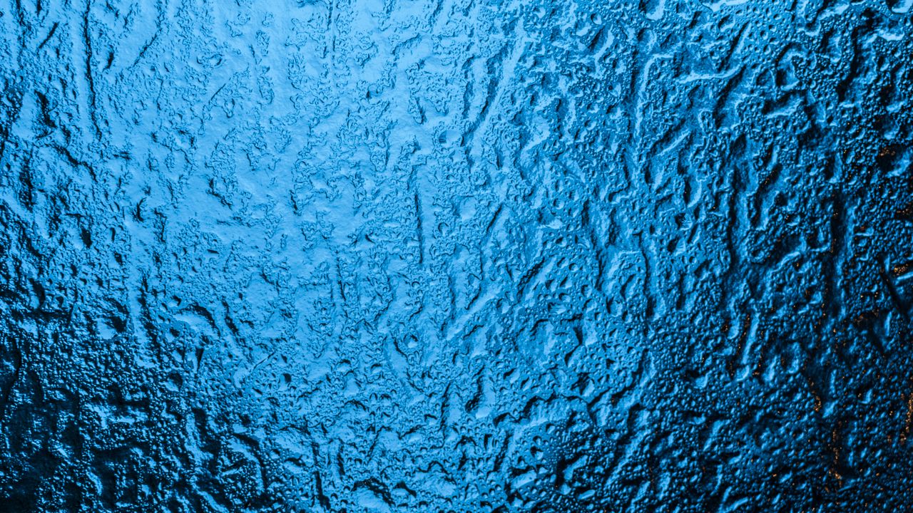 Wallpaper glass, water, drops, macro, blue, wet