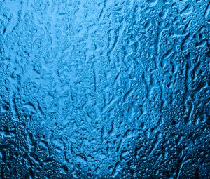 Preview wallpaper glass, water, drops, macro, blue, wet