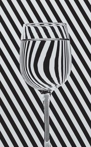 Preview wallpaper glass, water, stripes, distortion, illusion, black and white