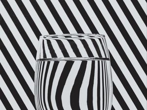 Preview wallpaper glass, water, stripes, distortion, illusion, black and white