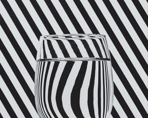 Preview wallpaper glass, water, stripes, distortion, illusion, black and white