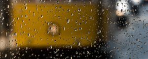 Preview wallpaper glass, wet, drops, transparent, blur, rain