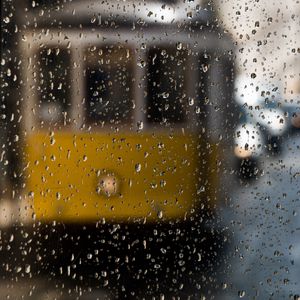 Preview wallpaper glass, wet, drops, transparent, blur, rain