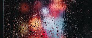 Preview wallpaper glass, wet, macro, drops, rain