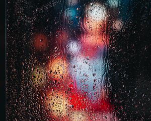 Preview wallpaper glass, wet, macro, drops, rain