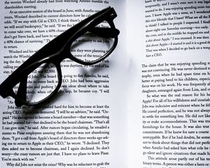 Preview wallpaper glasses, book, letters, bw