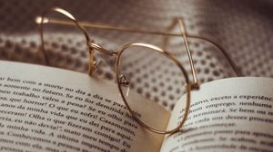 Preview wallpaper glasses, book, reading