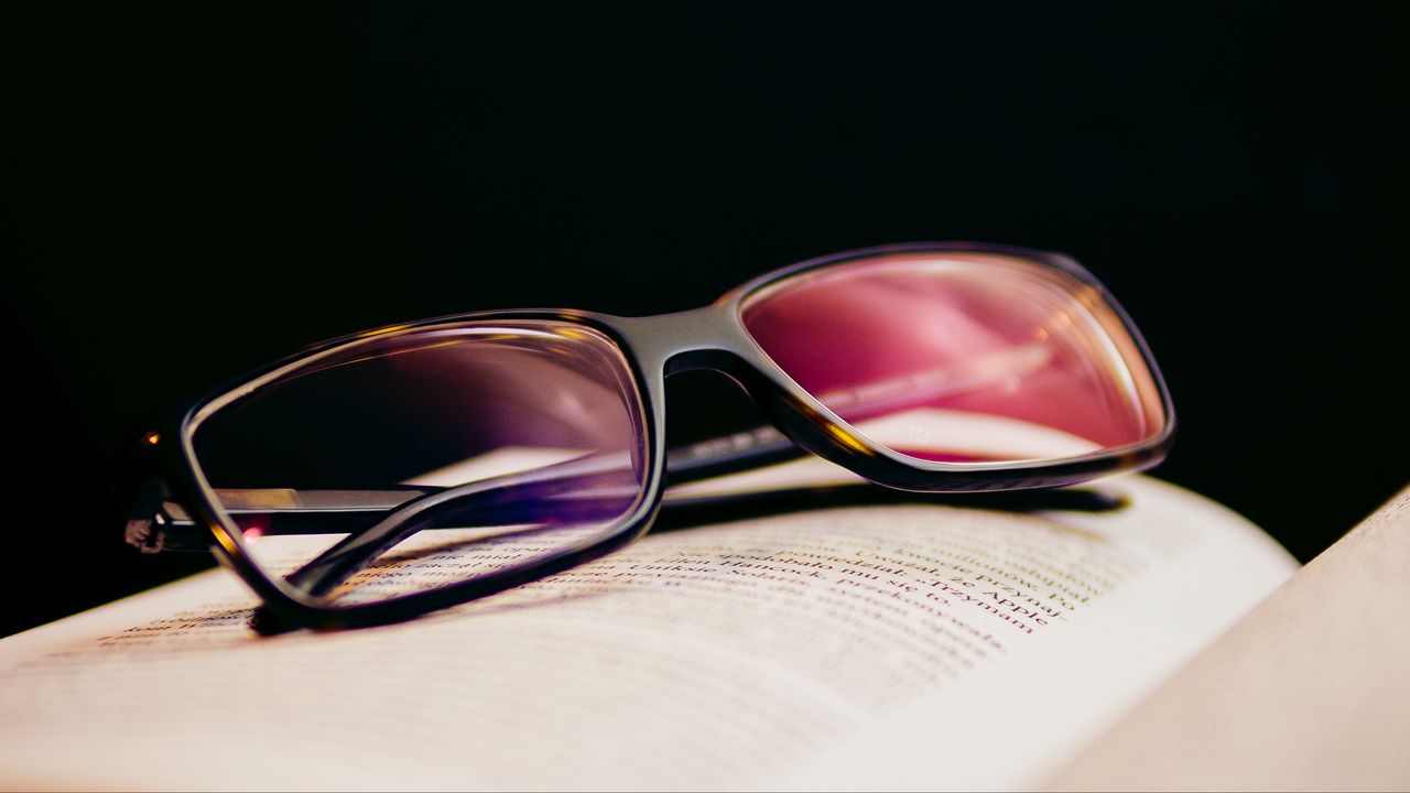 Wallpaper glasses, diopters, lenses, book