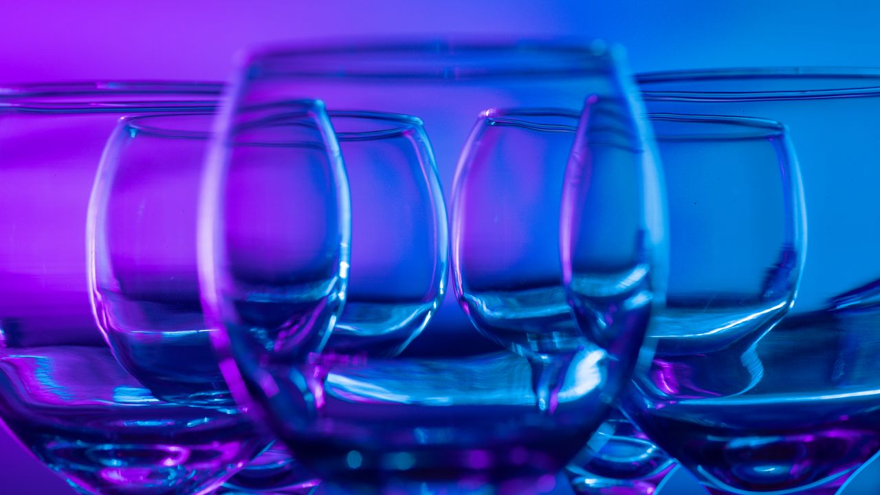 Wallpaper glasses, glass, transparent, blur, blue