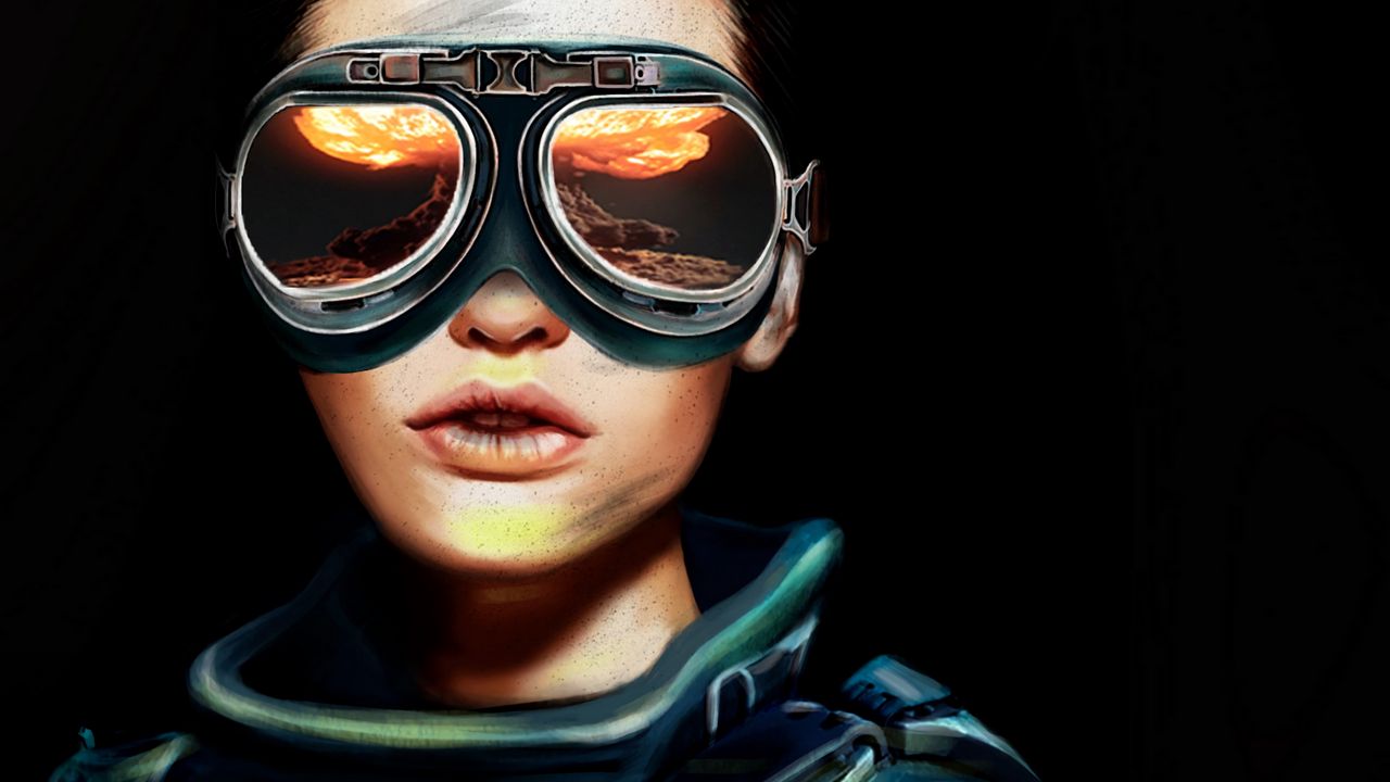 Wallpaper glasses, portrait, aviator, reflection