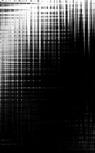 Preview wallpaper glitch, blur, bw, strips, dark