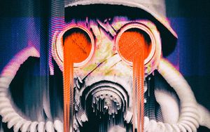 Preview wallpaper glitch, gas mask, respirator