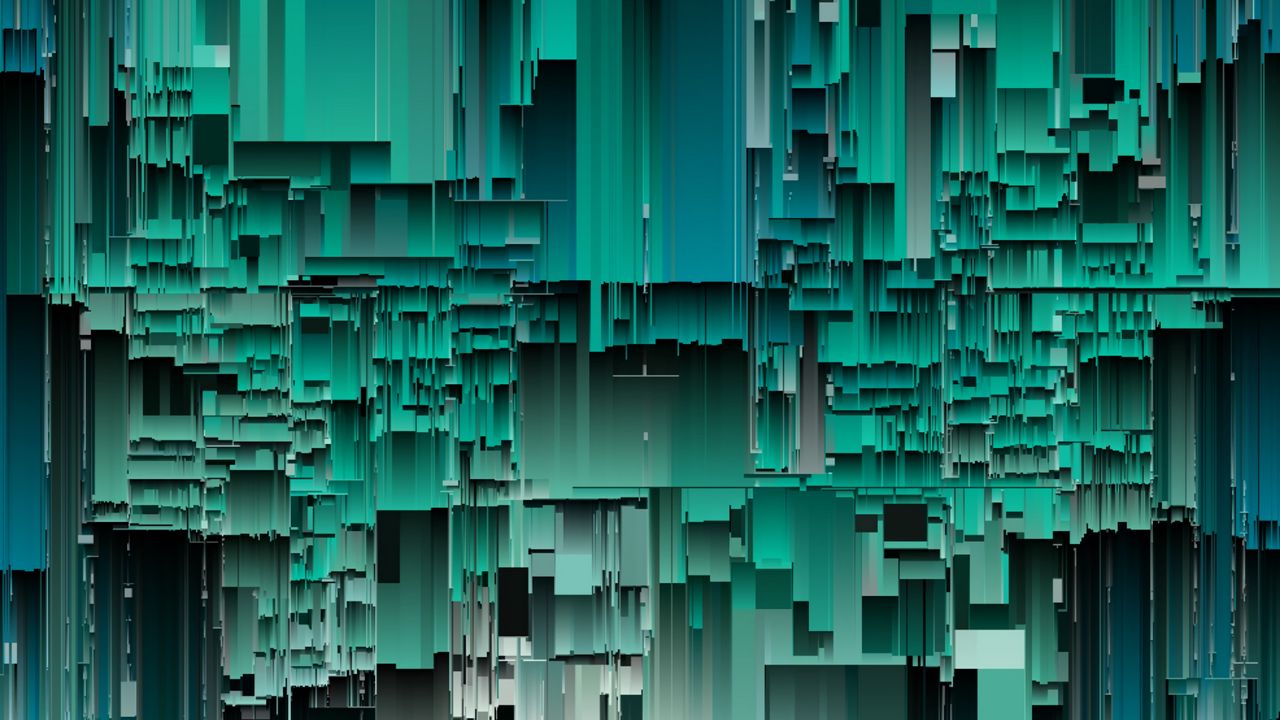 Wallpaper glitch, noise, interference, green, abstraction