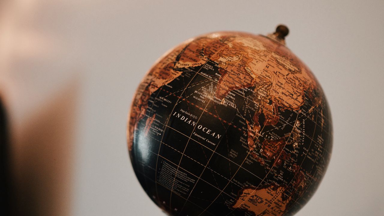 Wallpaper globe, map, earth, geography, sphere, ball