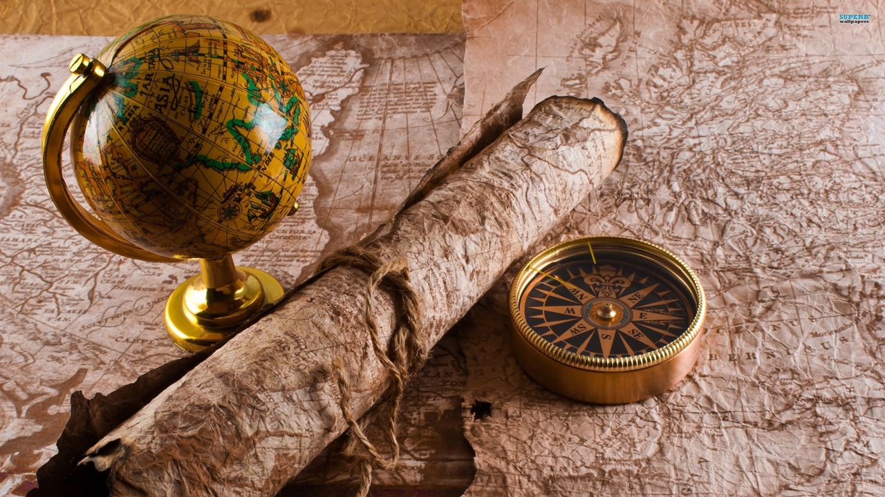Wallpaper globe, map, table, travel