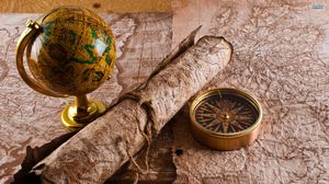 Preview wallpaper globe, map, table, travel